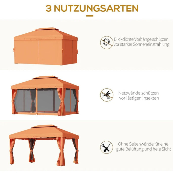 Gartenpavillon Pavillon Partyzelt Gartenzelt mit 4x Seitenwand 4x3m