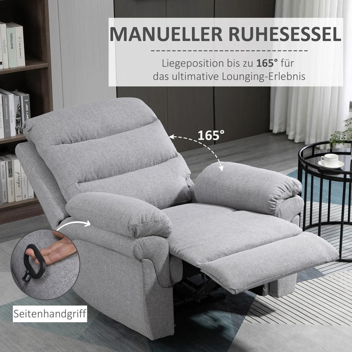 Détendez le fauteuil avec une fonction de mensonge en un seul fauteuil télévisé gris clair, 91x92x102cm