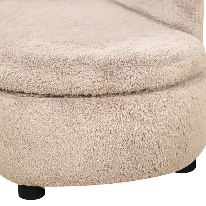 Canapé animal de compagnie pour chats et chiens espace de rangement caché beige, 80x40x46cm