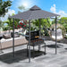 Grillpavillon Gartenzelt Grill Pavillon Balkonpavillon mit Ablagen Flammhemmendes Doppeldach Grau, 245x148x252cm