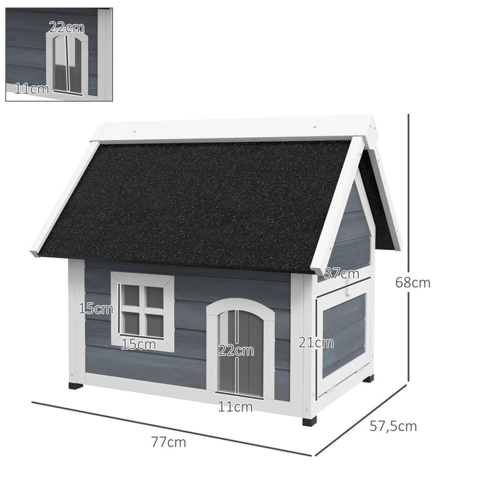 Katzenhaus, résistant aux intempéries, avec fenêtre, 77x57.5x68cm, (sauf toit asphalte)