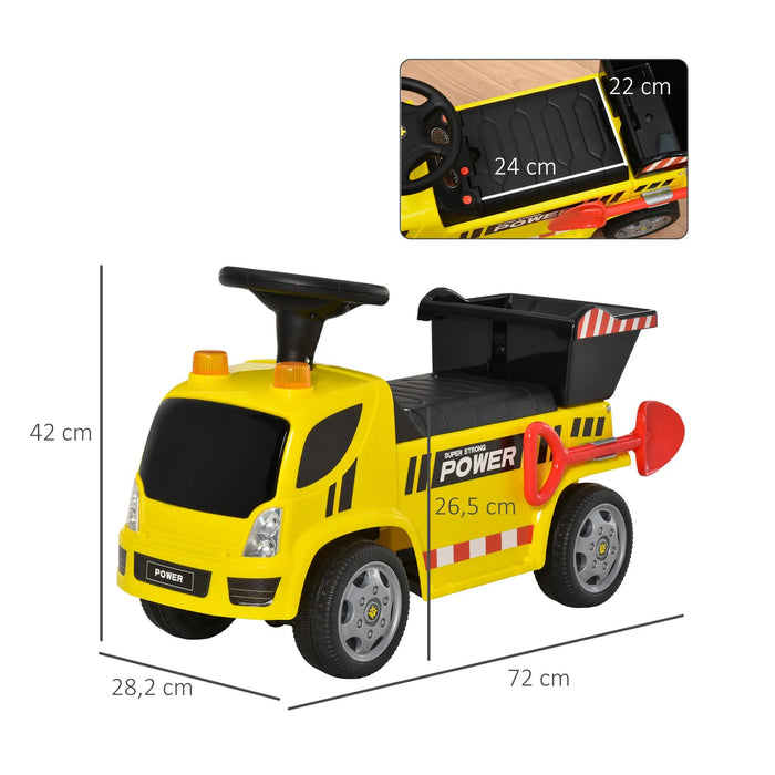 Excavatrice de siège pour les enfants Slide Vehicle Phel pour 18-36 mois, 72x28.2x42cm