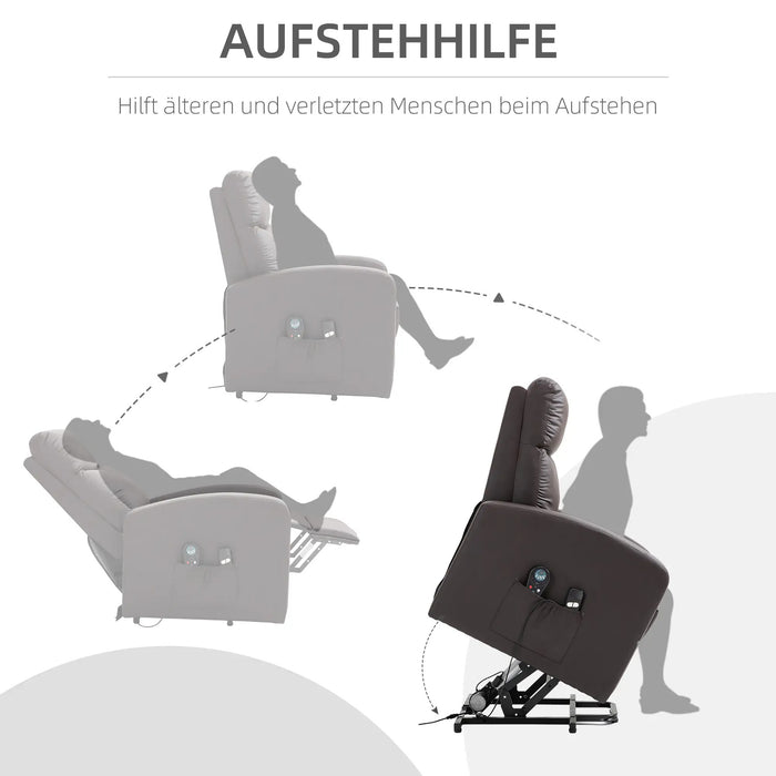 Massaggi sedia con stand -up Aid Relaxation Plashair tra cui Remote Control Brown scuro, 82x96x107 cm