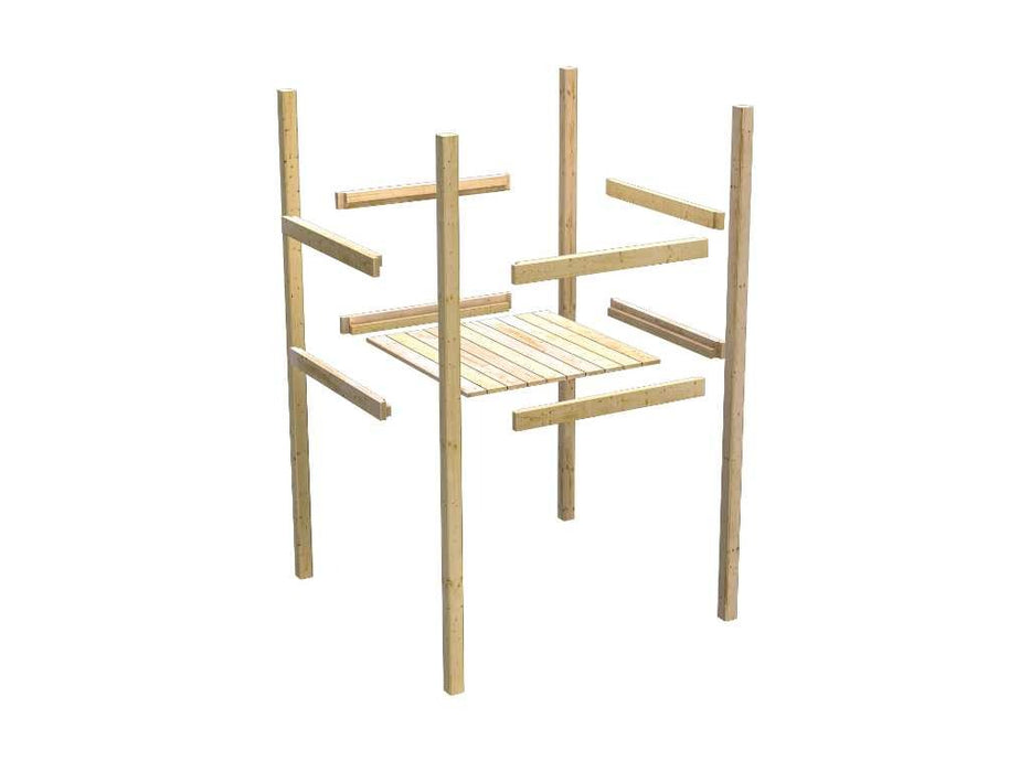 Play Tower 'Peace' Dual Swing naturel, 107x107x291cm (bxtxh)