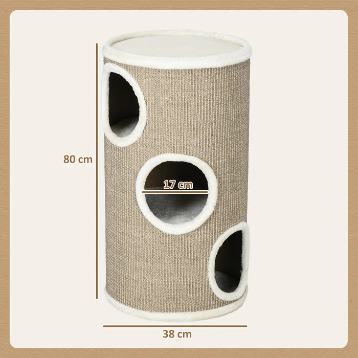 Cats Scratch Bin, moelleuse molle, tapis à gratter de sisal, robuste, marron, Ø38x70hcm