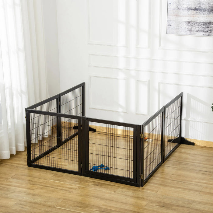 Grilles circulaires pour chiens en pin pliable, 432x36x70cm