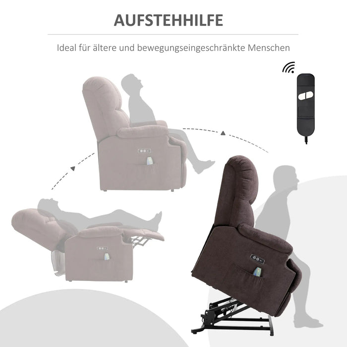 Massaggi sedia con stand -up Aid Relaxation Plashir tra cui Brown Remote Brown, 83x95x105cm