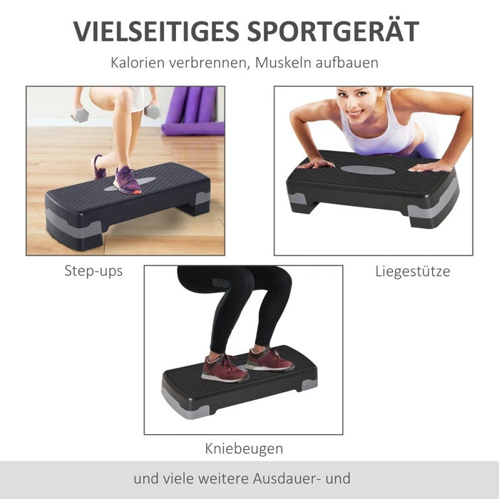 Aerobic Fitness Heimtrainer Stepper 2-stufig höhenverstellbar, 68x29x15cm