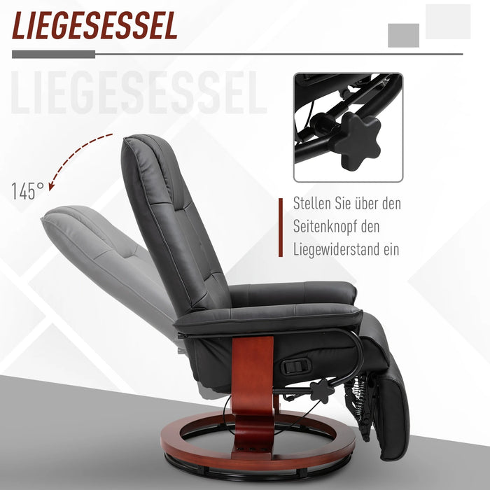 Détendez la télévision en fauteuil télévisé fauteuil couché synthétique en cuir synthétique 360 ​​° chaise pivotante.