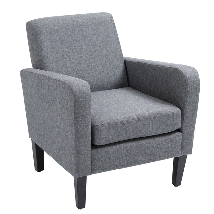 Fauteuil de déchaignant fauteuil, design moderne, look en lin, gris, 66x72x74cm