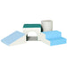 HOMCOM Bausteinset 4er-Set Schaumstoff Bausteine einfache Reinigung weiche Füllung Schaumstoffblöcke für 1-3 Jahre Kinder EPE Hellgrau+Blau+Grün 150 x 50 x 39 cm