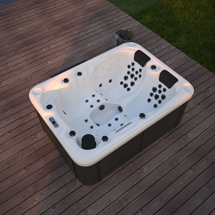 Jardin Whirlpool en plein air, 51 jets de massage, éclairage, escaliers et couverture thermique, 2 personnes