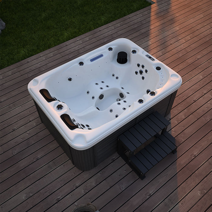 Jardin Whirlpool en plein air, 51 jets de massage, éclairage, escaliers et couverture thermique, 2 personnes