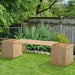 Hochbeet Gartenbank mit 2 Pflanzkasten Holz Sitzbank mit Blumenkasten Garten Holzbank Parkbank Natur, 176x38x40cm