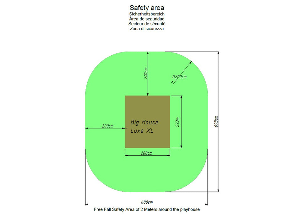 Stelzenhaus 'Big XL', y compris le green à glissement, 288.5x292.7x322.7 cm (bxtxh)