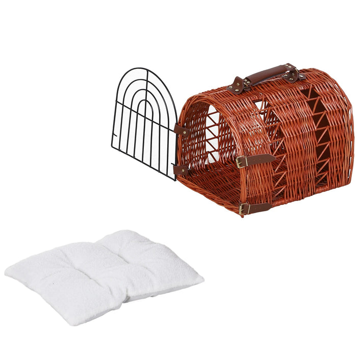 Sac de transport pour chat chien tressé du pâturage, avec des oreillers 42x35x37cm