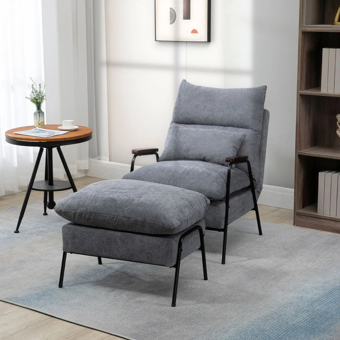 Fauteuil avec fauteuil rembourré en rembourrage ottoman