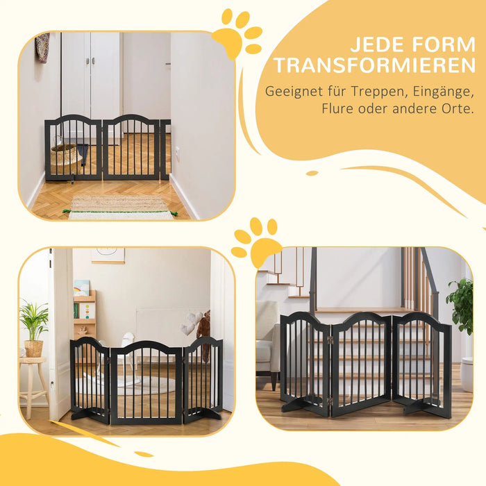 Grilles circulaires pour chiens Protection de porte en 3 parties Black Black, 154,5x61cm