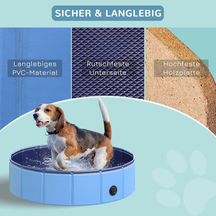 Hundebadewanne Swimmingpool Schwimmbecken Blau, Ø80xH20cm