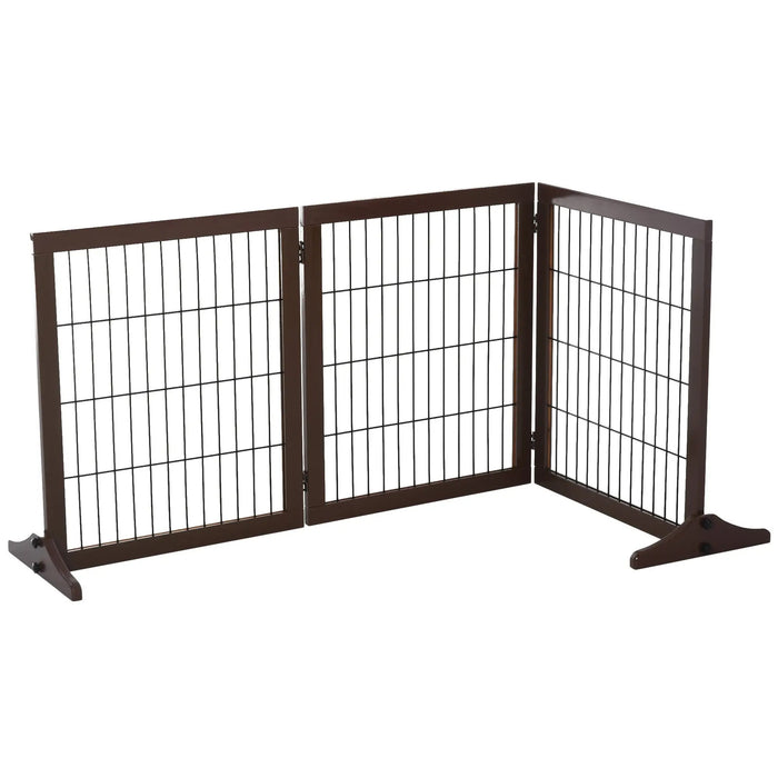 Grilles circulaires pour chiens protecteurs de la calandre du bois brun, 185x36x71cm