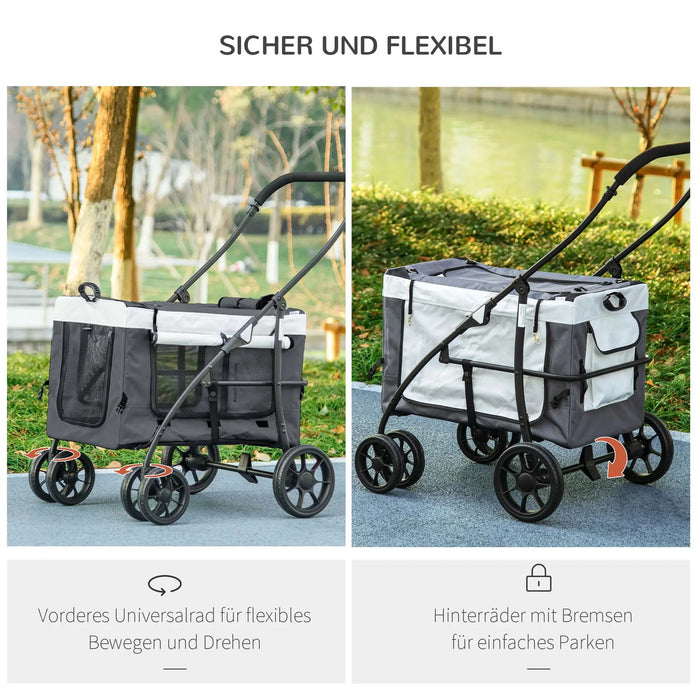 Voiture pliable buggy chien voiture bleu foncé, 99x62x106cm