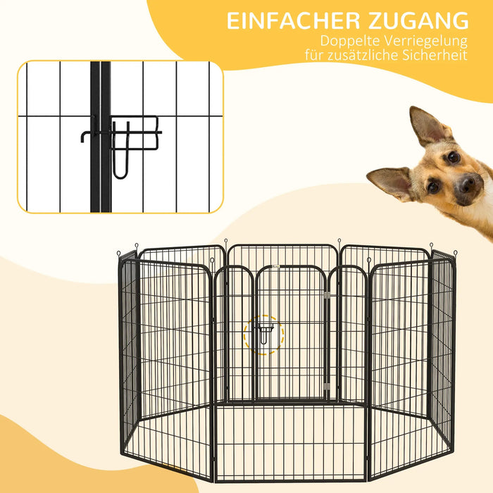 PlayPen de boîtier gratuit pour animaux de compagnie chiens métal noir, 80x100cm