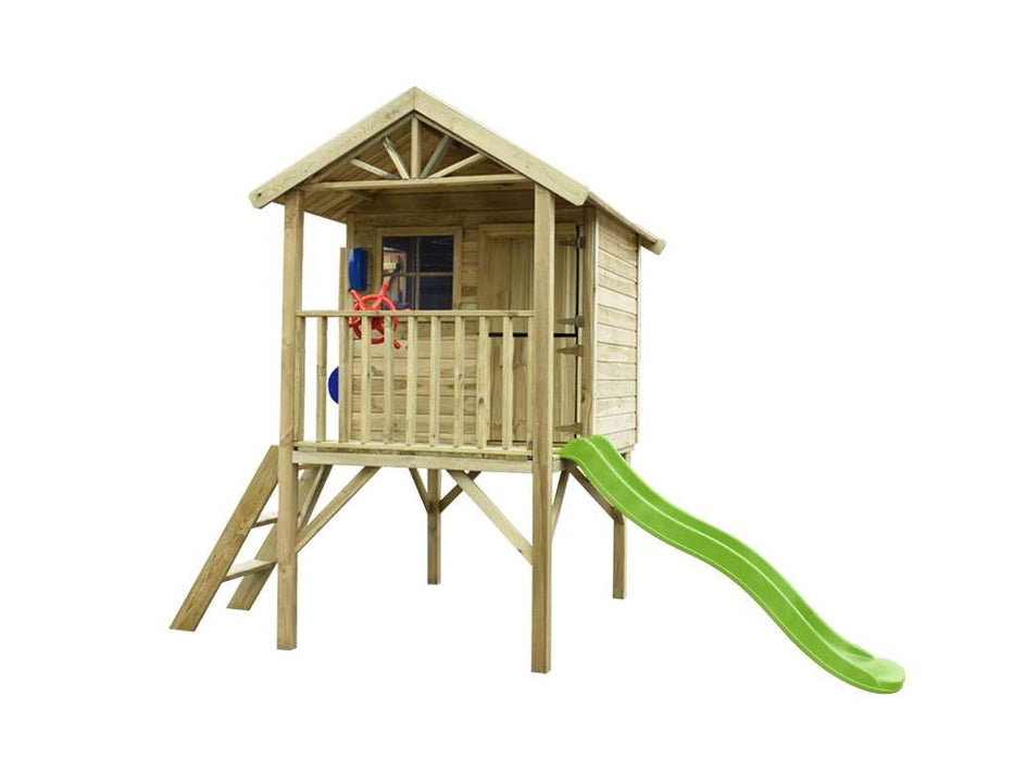 Playhouse, Play Tower, Stelzenhaus `` Laugh XL '' y compris le green à glissement, 155.3x188x244.5 cm (bxtxh)