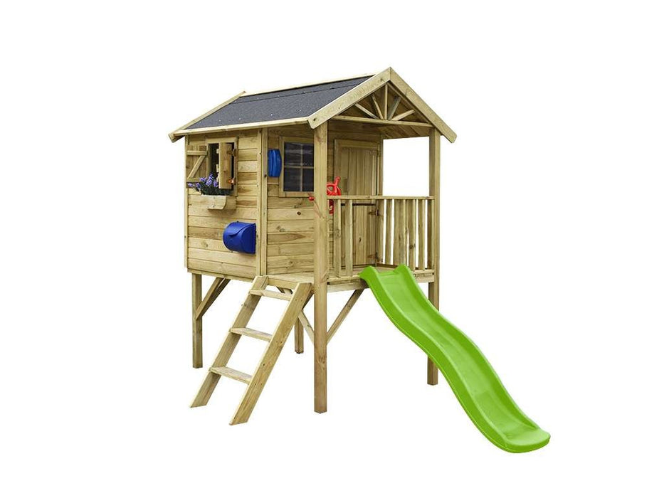 Playhouse, Play Tower, Stelzenhaus `` Laugh XL '' y compris le green à glissement, 155.3x188x244.5 cm (bxtxh)