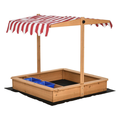 Sandkasten Sandkiste Holz Bodenloses Design Matsch-Bereich für Kinder 3-7 Jahre Sandkasten mit Abdeckung Dach für Garten Terrasse Strand Outdoor Gelb, 107,5x107,5x110cm