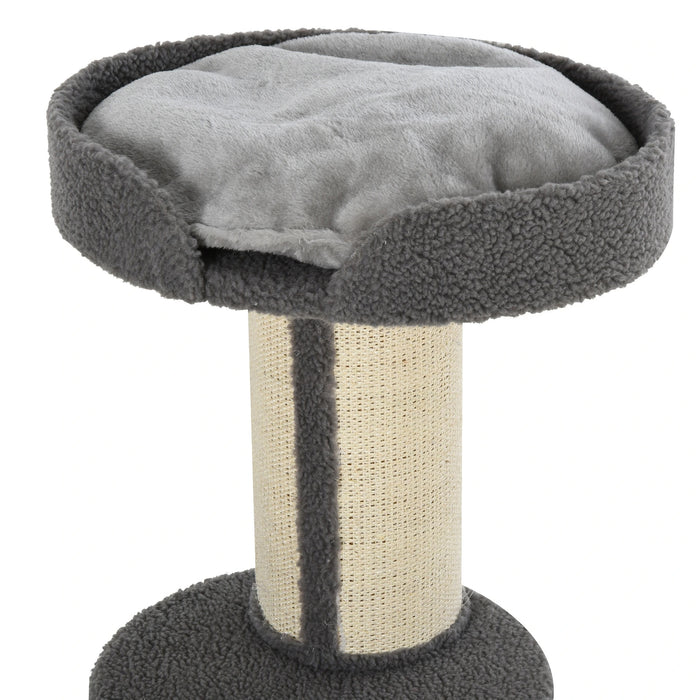 Katzenkratzfratzbaum Spielpiel Scratch avec plate-forme sisal en peluche gris 45x45x91cm