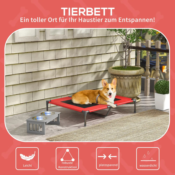 Dog bed dog loungers Robust increased & weatherproof red, 92x76x18cm