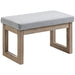 Fussbank im Skandi-Design Sitzhocker Fusshocker Grau + Natur, 68x38x42cm