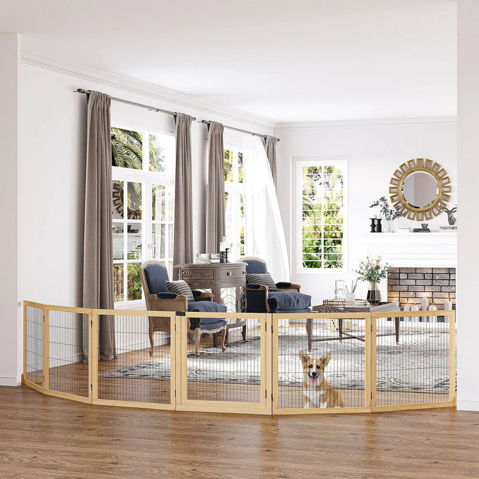 Calandre de la calandre de la calandre pour chiens en bois de pin pine nature pliable, 432x36x70cm