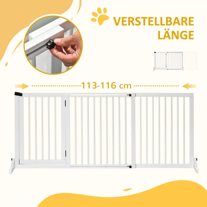 Gates de magasin pour chiens Protection de porte Grilles blanc, 113-166x36x71cm