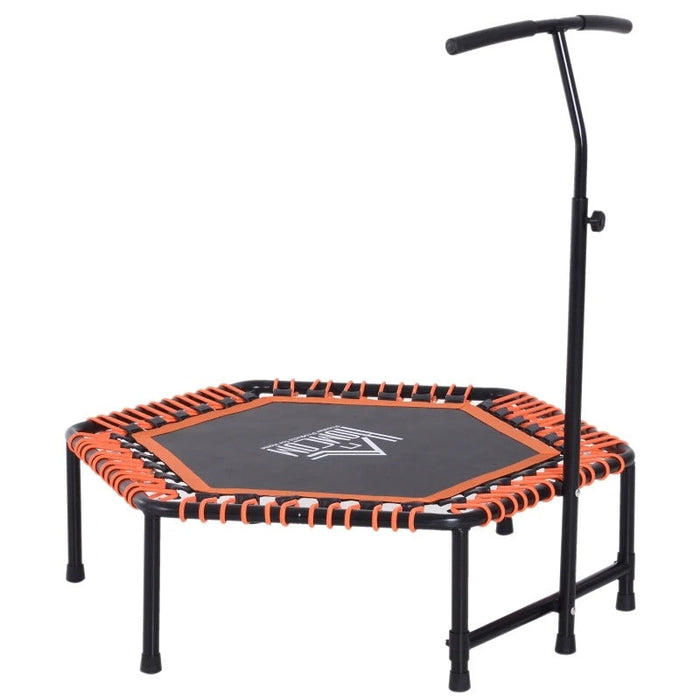 Fitness-Trampolin, Trampolin, Gartentrampolin für Joga, Stahl+PP+EVA, Schwarz+Orange, 121,92x121,92x138cm