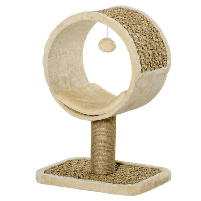 Cat Scratching Post pour un seul chat, kaki + brun clair, 40x30x56cm