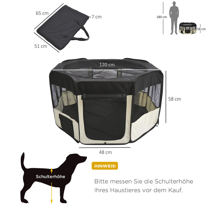 Boîte de transport pour chiens Cage de chiens Oxford, Ø120x58cm