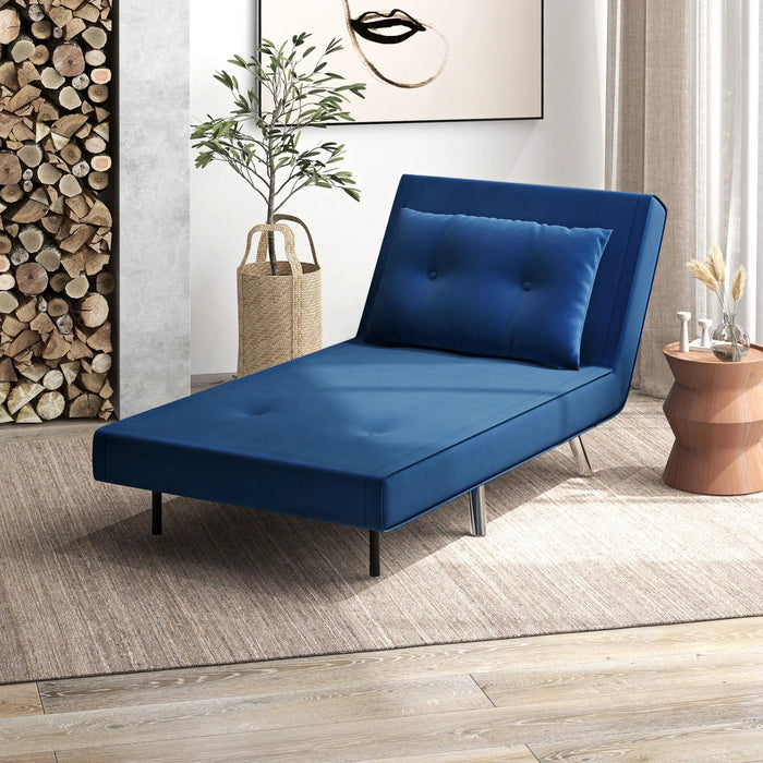 Détendez le fauteuil à Skiere Dignity Chaise de lecture de chaise de lecture comprenant un oreiller bleu, 63x73x81cm