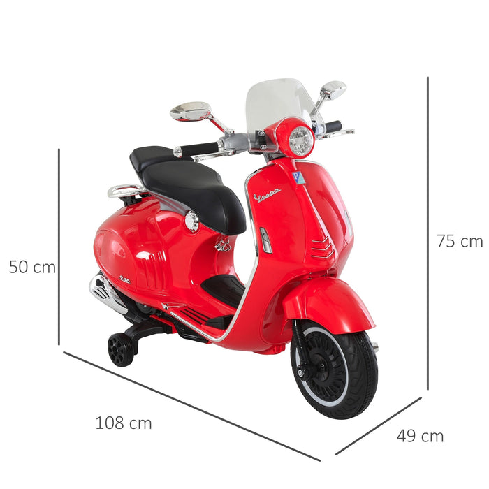 Véhicule pour enfants, moto électrique avec éclairage de musique MP3, 3-6 ans, PP, rouge, 108x49x75cm