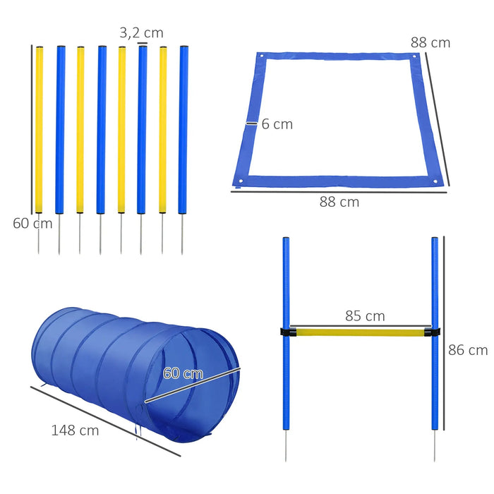 Ensemble de formation de chiens de slalom en plastique, 99x65x94cm