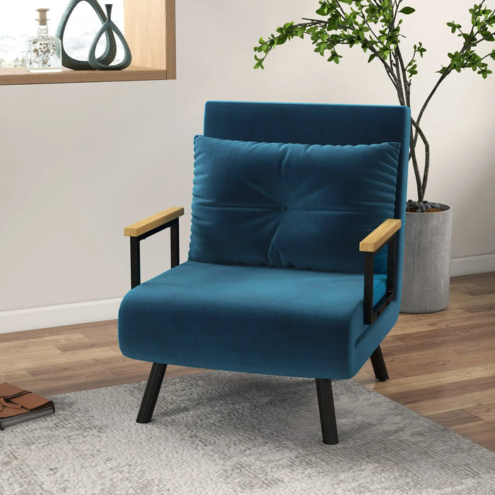 Détendez le fauteuil à Skiere Dignity Chaise de lecture de chaise de lecture comprenant un oreiller bleu, 63x73x81cm