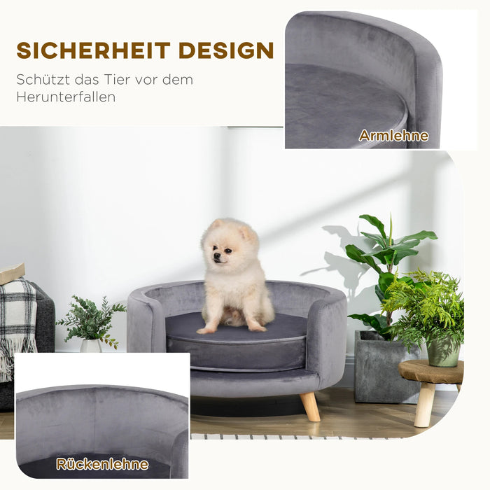 Dog soft seat cushion removable cover gray, 68x68x35cm