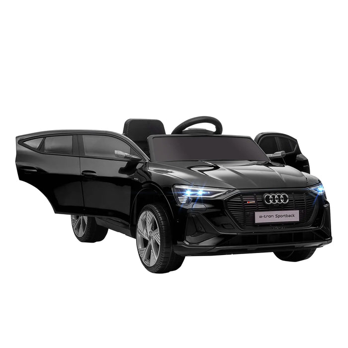 Elektro Children's Car 12V Audi E-tron avec télécommande, ceinture de sécurité, musique (MP3 / USB / TF), pour les enfants 3-5 ans, 3-5 km / h, noir