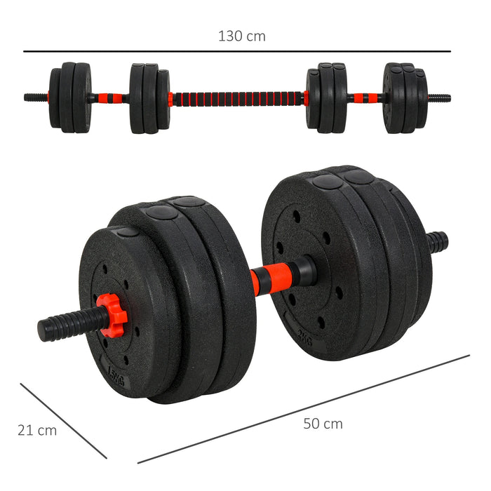 2 en 1 haltère Ensemble de 25 kg haltères et haltères réglables, entraînement en force et haltérophilie pour à la maison