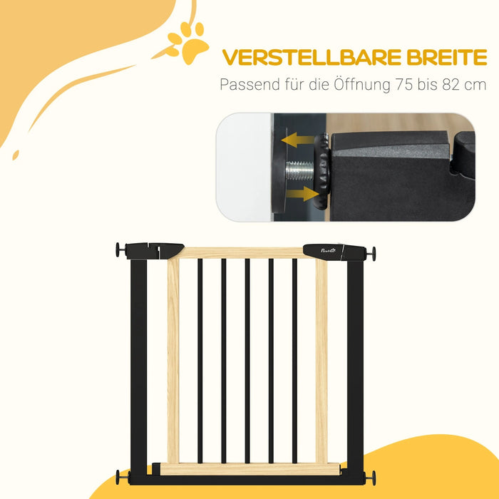 Grilles de protection des portes pour chiens Barrière de la calandre sans forage noir, 82x2x74cm