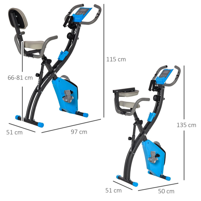 Traineur à domicile X-BIKE 2-en-1 Charge de maison pliable 8 Bleu en acier Squiably 97x51x115cm