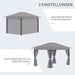 Pavillon Gartenpavillon 4x3m Gartenzelt Festzelt Partyzelt mit 4x Seitenteile Aluminium Polyester Grau