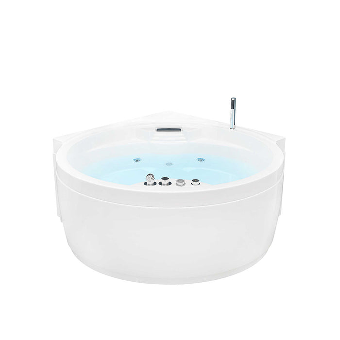 Baignoire tourbillonnante avec une cascade en lin LED SOLA - 149x149 cm