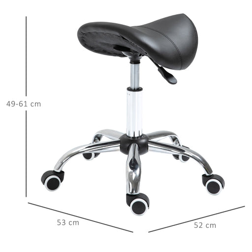 Sattelhocker Arbeitshocker Drehstuhl Drehhocker gepolstert höhenverstellbar Schwarz, 52x53x49-61cm