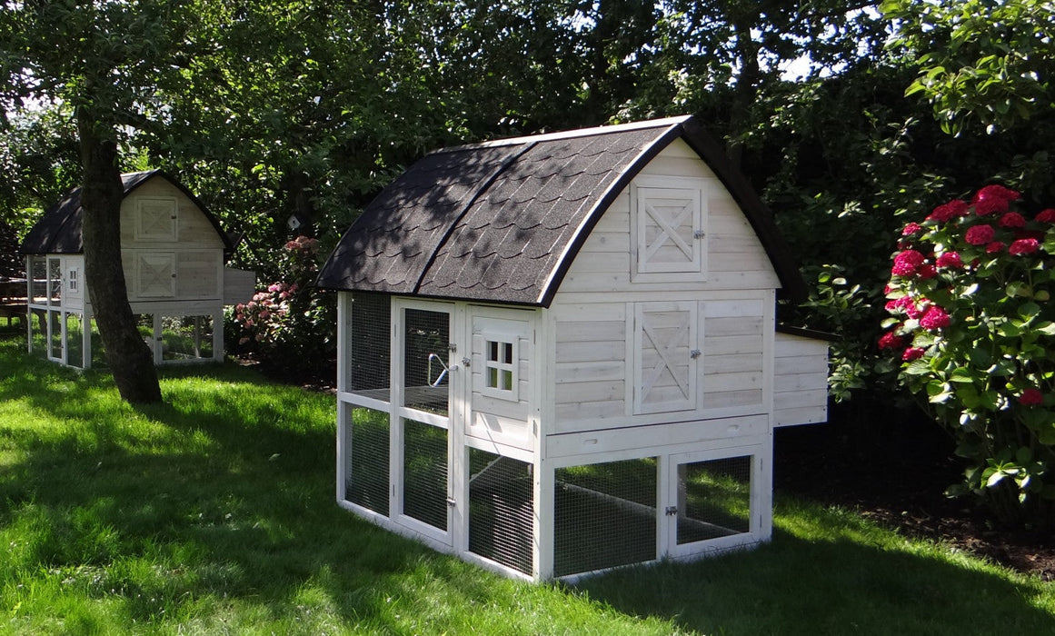 Kaninchenstall XXL grosser Stall mit Auslauf, Schublade und Strauraum, 168x150x157cm